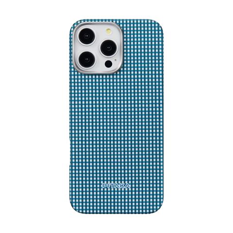 iPhone 16 Pro Magsafeli Aramid Fiber Pitaka Ultra-Slim Classic Serisi Ocean Blue Kapak